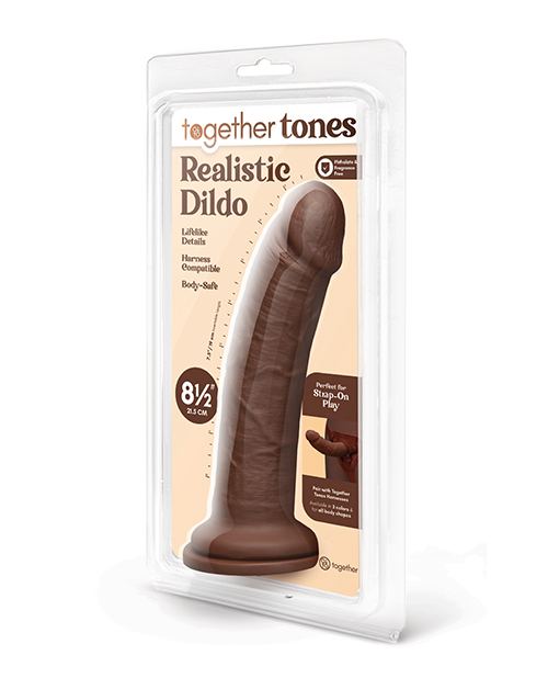 Together 8.5" Realistic Dildo - Dark