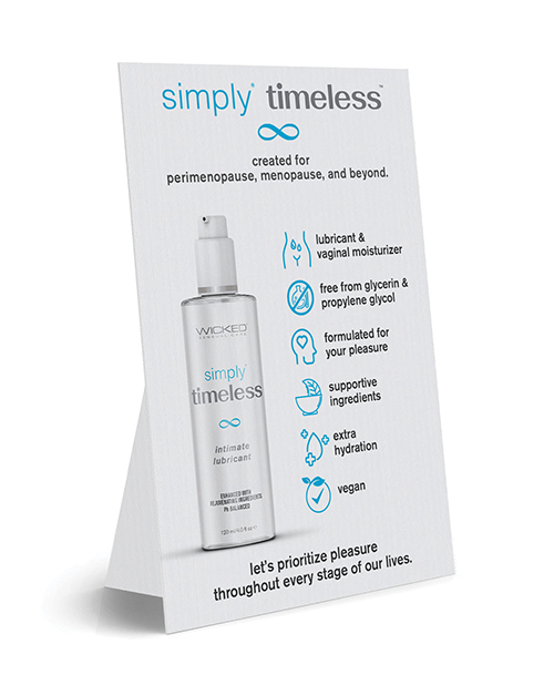 PROMO Wicked Sensual Care Simply Timeless Countertop Easel Card