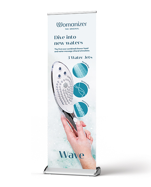PROMO Womanizer Wave Roll-Up Banner - Blue