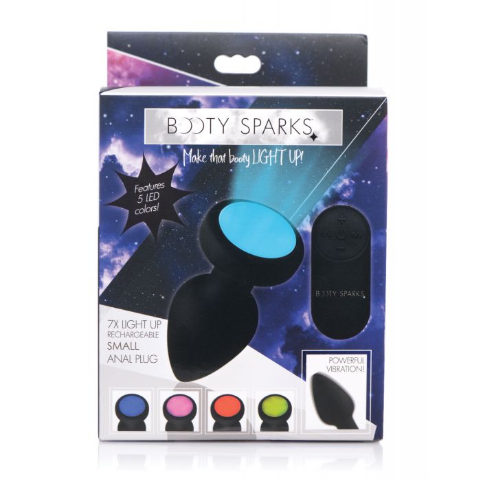 Booty Sparks Silicone Vibrating LED Plug - Small