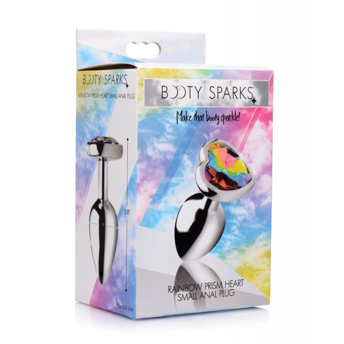 Booty Sparks Rainbow Prism Heart Anal Plug - Small