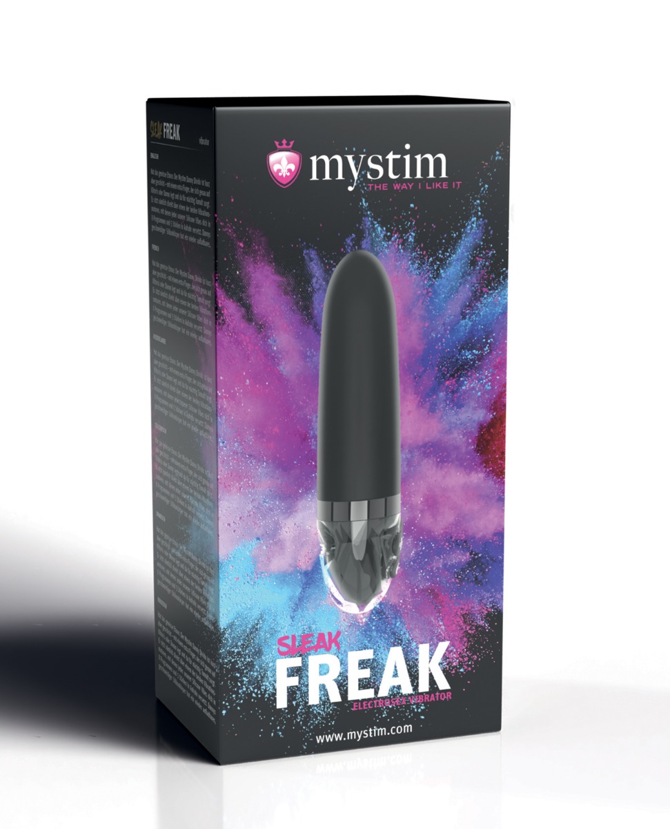 Mystim Sleak Freak eStim Straight Vibrator - Black 
