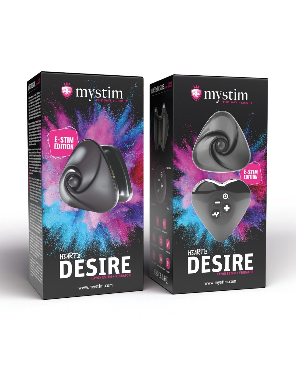 Mystim Hearts Desire eStim Layon Vibrator - Black 