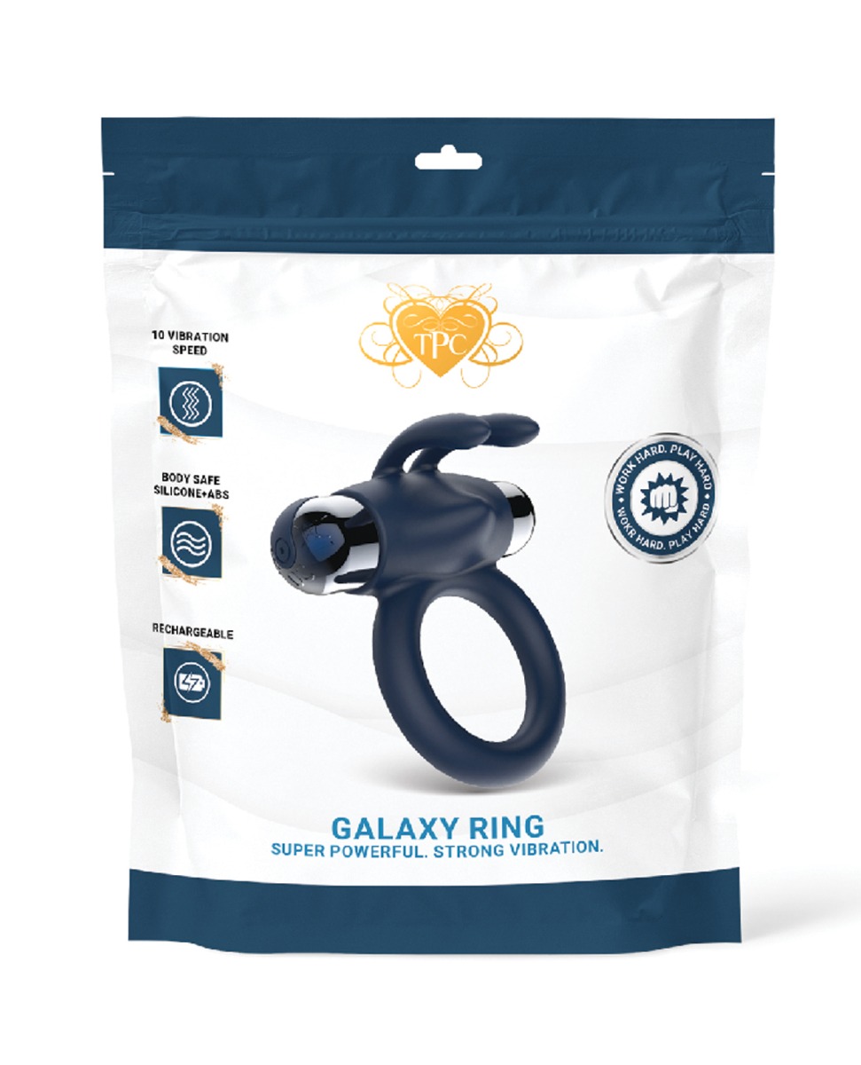 Galaxy Ring Bullet Vibe Cock Ring - Blue 